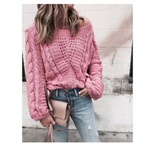 Chunky cable knit sweater